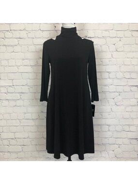 NWT Clara Sun Woo Stretch Knit Dress Size XS Black Turtleneck